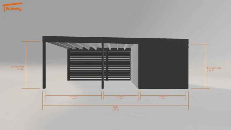 #DE Schweng Flachdachcarport C600+ (ID 77gkjg)