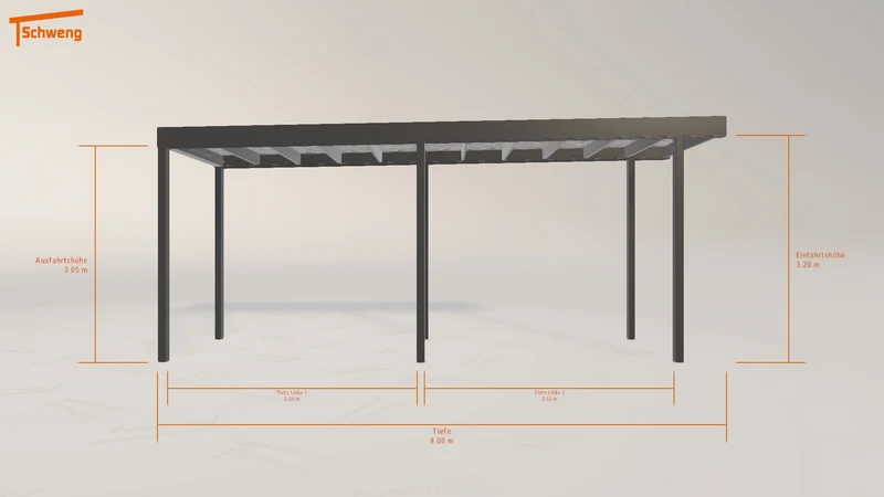 #DE Schweng Flachdachcarport C600+ (ID 33gzww)