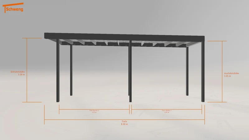 #DE Schweng Flachdachcarport C600+ (ID 33gzww)