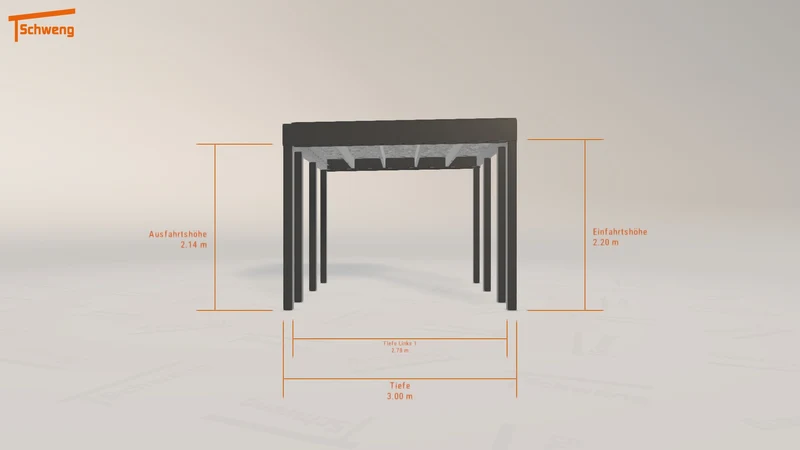 #DE Schweng Flachdachcarport C600+ (ID 77gzy7)