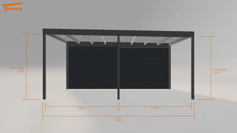 #DE Schweng Flachdachcarport C600 (ID 77gz77)