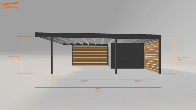 #DE Schweng Flachdachcarport C600 (ID bk8jd2)