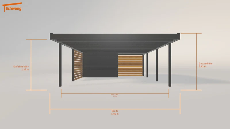#DE Schweng Flachdachcarport C600+ (ID dvwzm3)