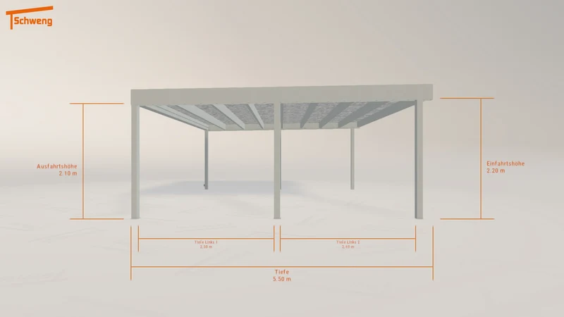 #DE Schweng Flachdachcarport C600+ (ID n538mb)
