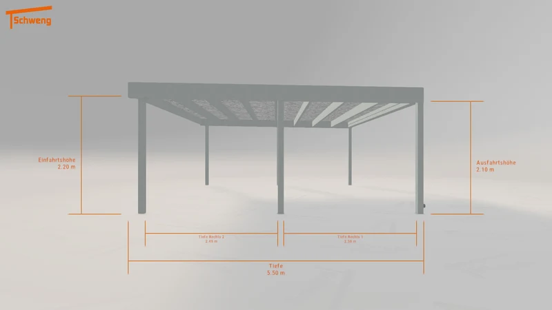 #DE Schweng Flachdachcarport C600+ (ID n538mb)