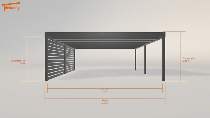 #DE Schweng Flachdachcarport C600+ (ID 85rpy7)