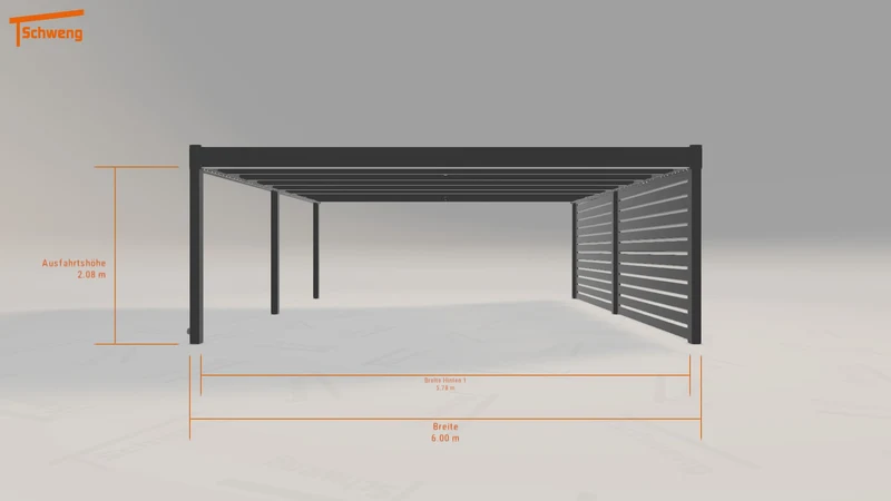 #DE Schweng Flachdachcarport C600+ (ID 85rpy7)