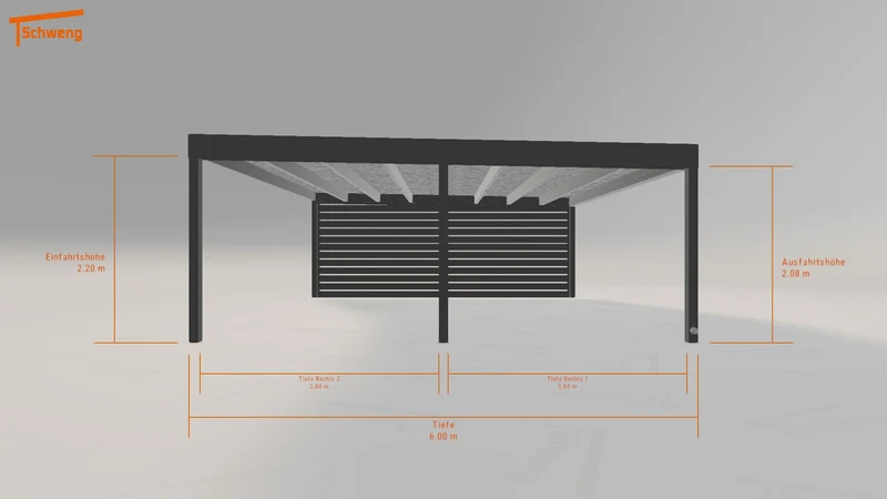 #DE Schweng Flachdachcarport C600+ (ID 85rpy7)