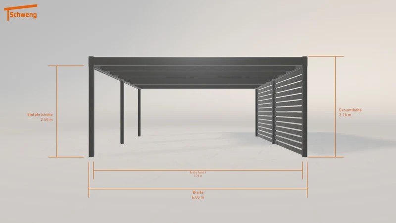 #DE Schweng Flachdachcarport C600 (ID k234xq)