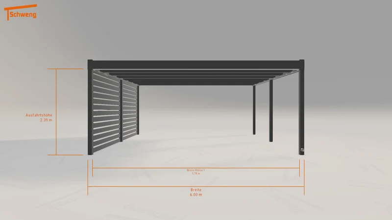 #DE Schweng Flachdachcarport C600 (ID k234xq)