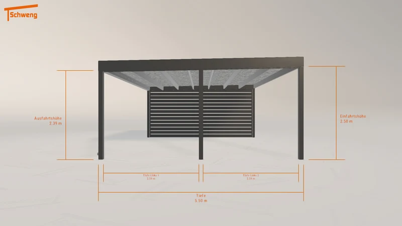 #DE Schweng Flachdachcarport C600 (ID k234xq)