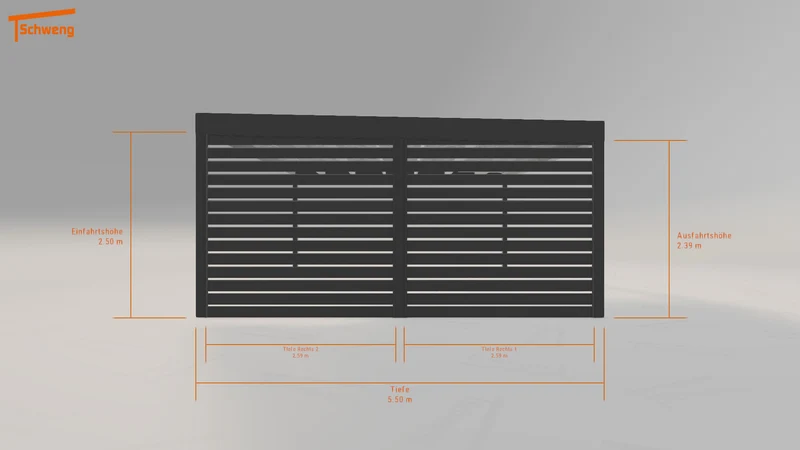 #DE Schweng Flachdachcarport C600 (ID k234xq)