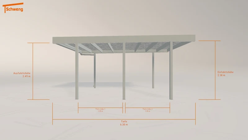 #DE Schweng Flachdachcarport C600 (ID n53pzw)