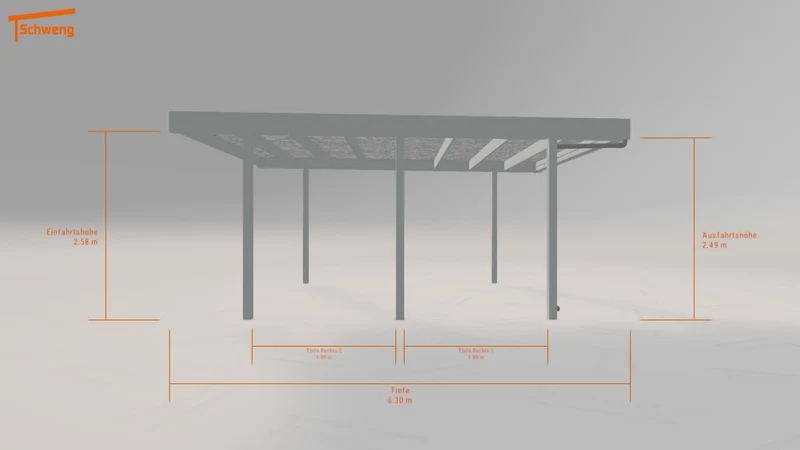 #DE Schweng Flachdachcarport C600 (ID n53pzw)