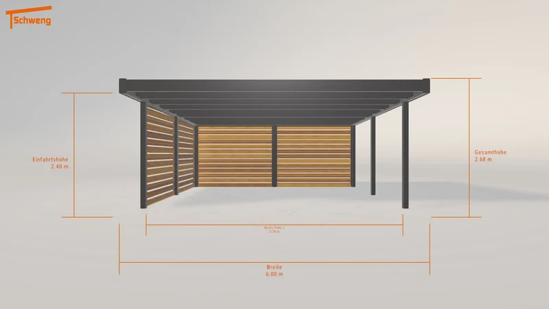 #DE Schweng Flachdachcarport C600 (ID k23nzd)