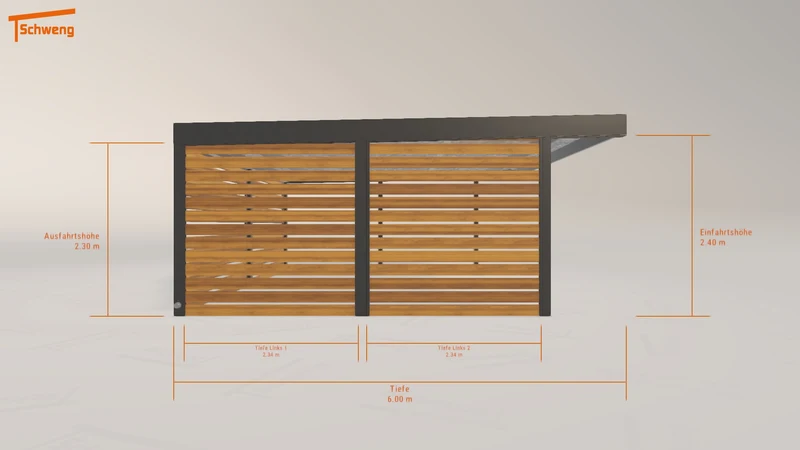 #DE Schweng Flachdachcarport C600 (ID k23nzd)