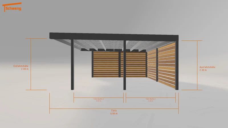 #DE Schweng Flachdachcarport C600 (ID k23nzd)