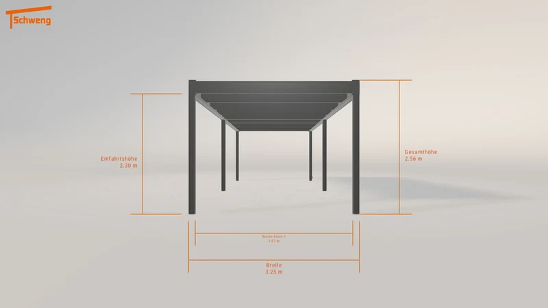 #DE Schweng Flachdachcarport C600 (ID mj38b3)