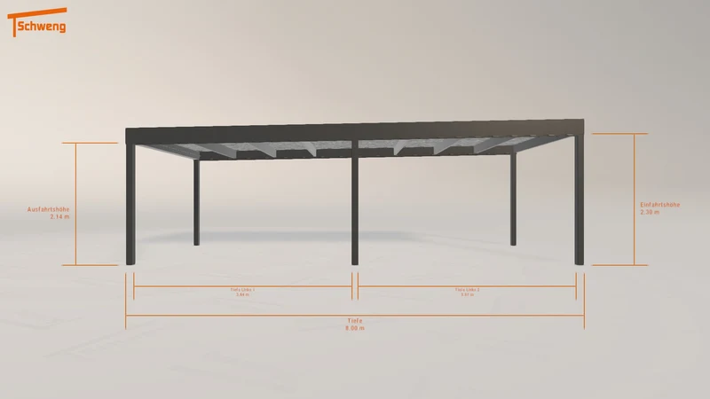 #DE Schweng Flachdachcarport C600 (ID mj38b3)