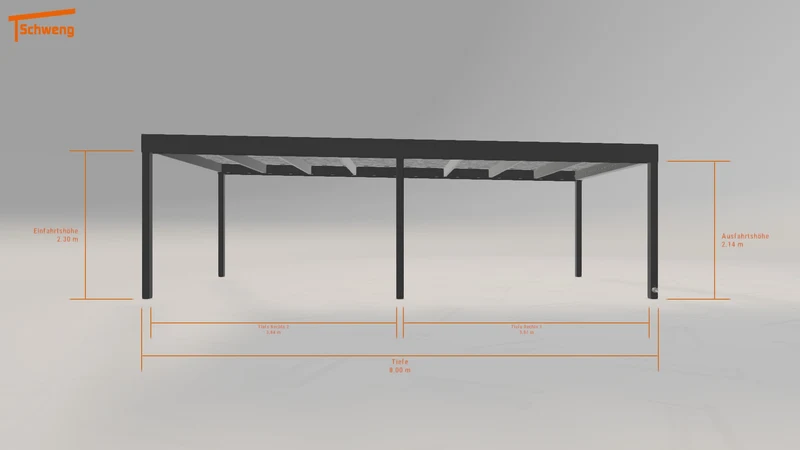 #DE Schweng Flachdachcarport C600 (ID mj38b3)