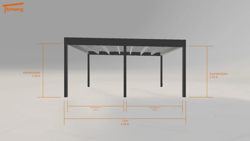 #DE Schweng Flachdachcarport C600 (ID g7bp7m)