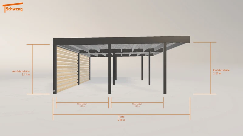 #AT Schweng Flachdachcarport C600 (ID w3rywy)