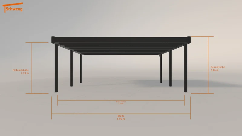 #DE Schweng Flachdachcarport C600 (ID pb37y7)