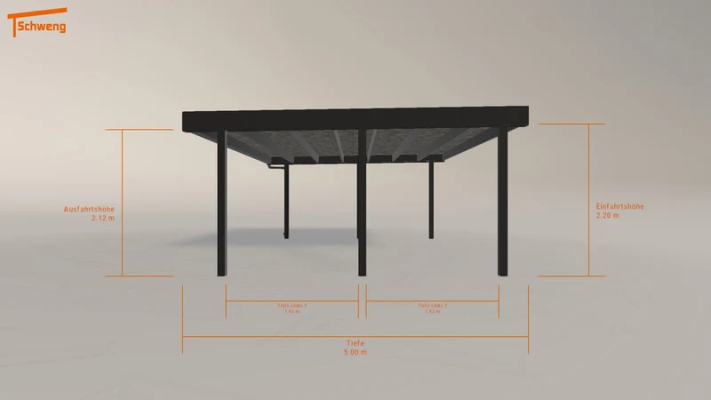 #DE Schweng Flachdachcarport C600 (ID pb37y7)