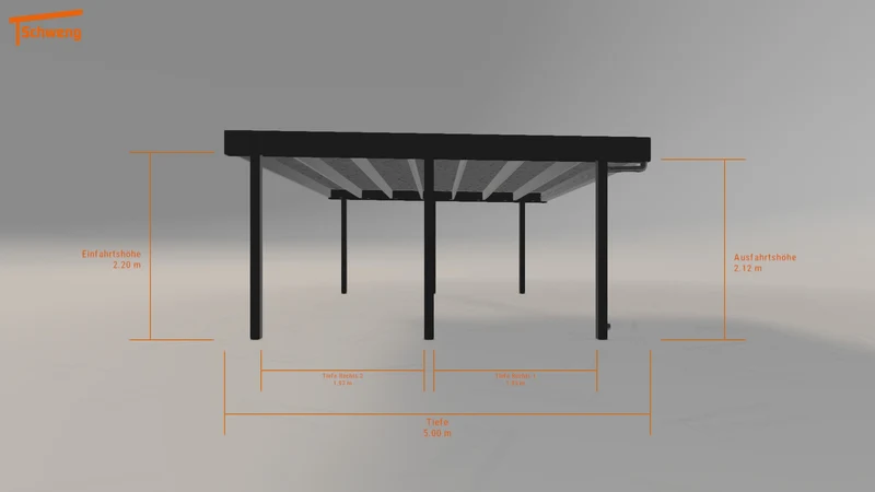 #DE Schweng Flachdachcarport C600 (ID pb37y7)