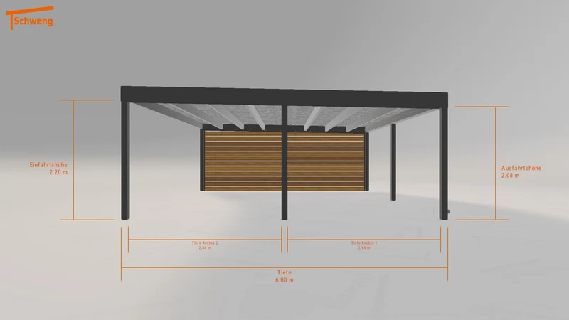 #DE Schweng Flachdachcarport C600+ (ID w3rwj4)