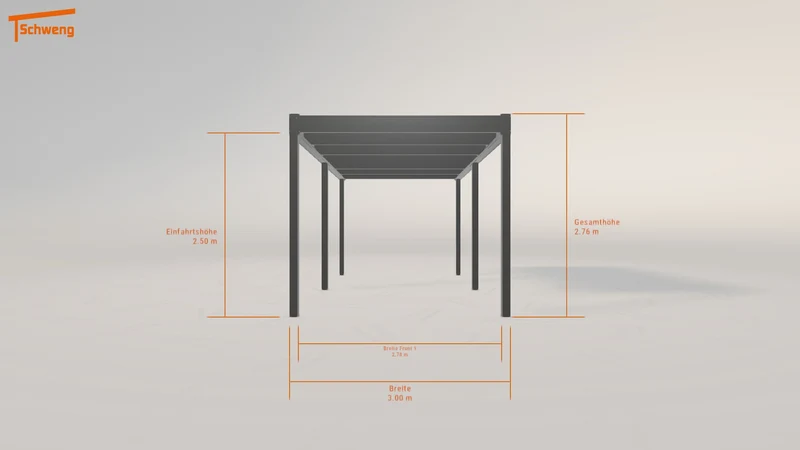 #DE Schweng Flachdachcarport C600 (ID 77g827)