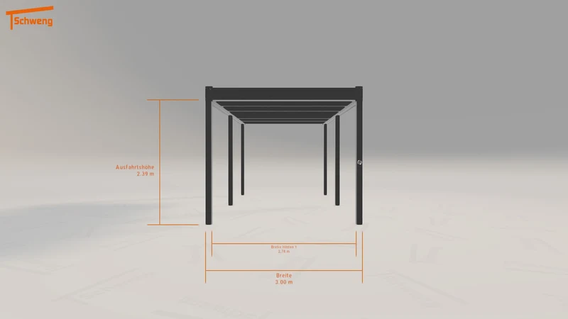 #DE Schweng Flachdachcarport C600 (ID 77g827)