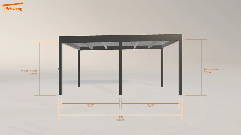 #DE Schweng Flachdachcarport C600 (ID 77g827)