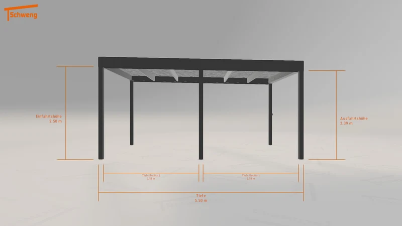 #DE Schweng Flachdachcarport C600 (ID 77g827)