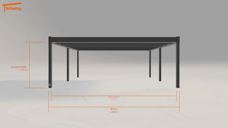 #DE Schweng Flachdachcarport C600 (ID rj39b2)
