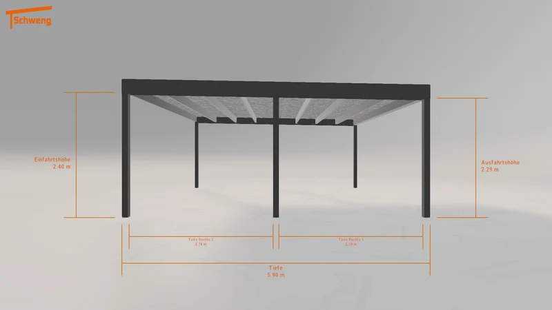 #DE Schweng Flachdachcarport C600 (ID w3r87y)