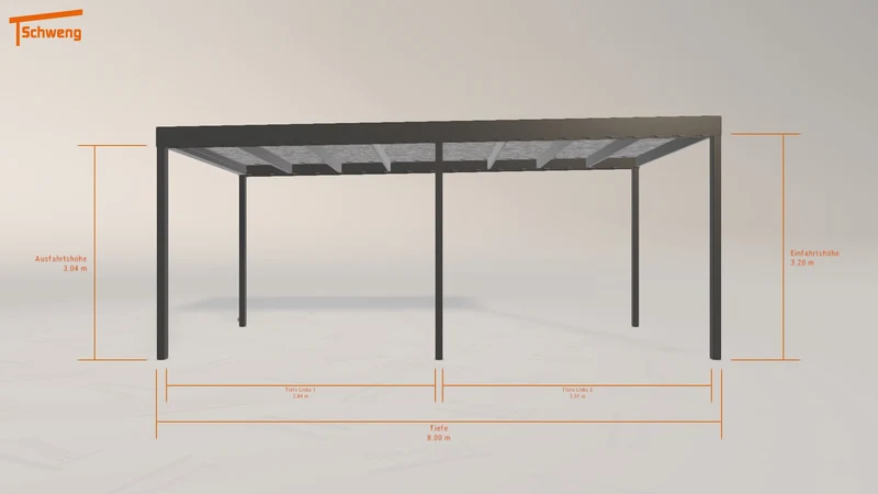#DE Schweng Flachdachcarport C600 (ID 85rkdr)