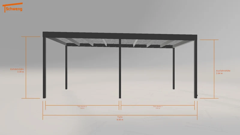 #DE Schweng Flachdachcarport C600 (ID 85rkdr)