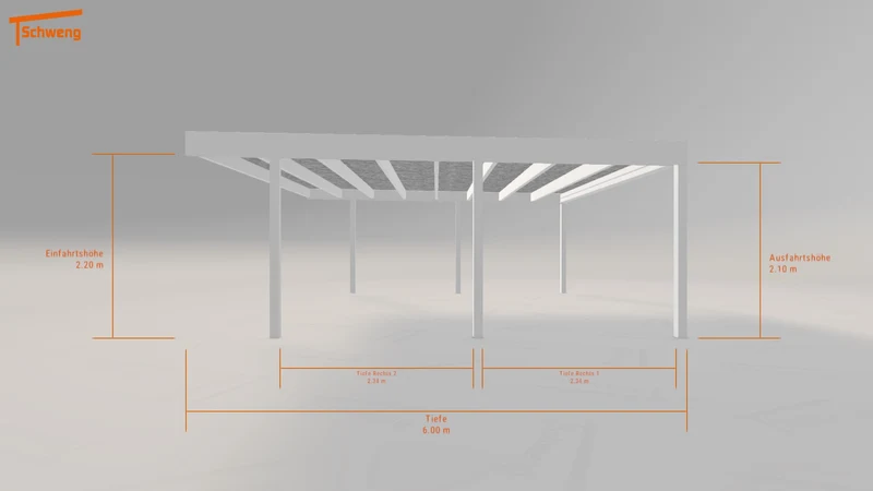 #DE Schweng Flachdachcarport C600+ (ID 42gbxg)