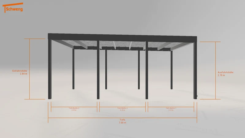 #DE Schweng Flachdachcarport C600 (ID 85r7mr)
