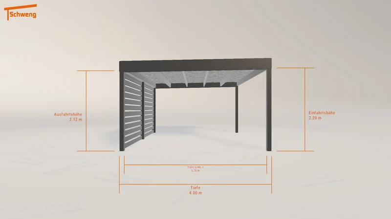 #DE Schweng Flachdachcarport C600 (ID 2qxn2g)