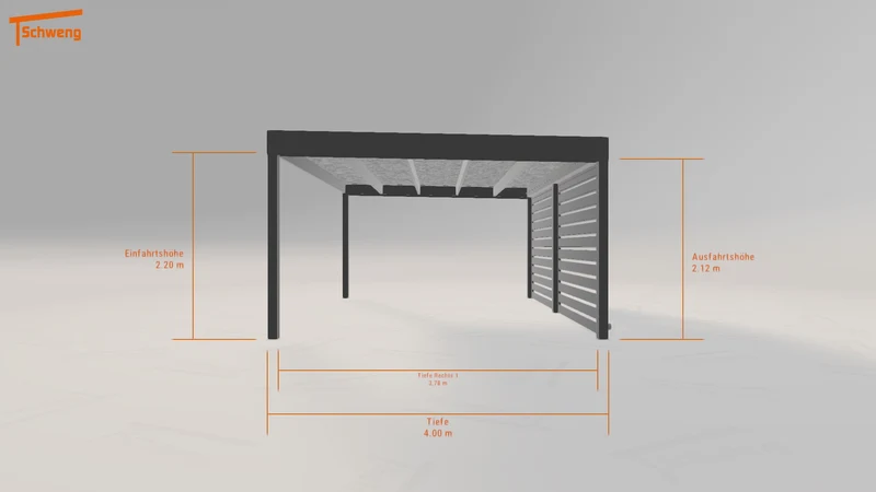 #DE Schweng Flachdachcarport C600 (ID 2qxn2g)