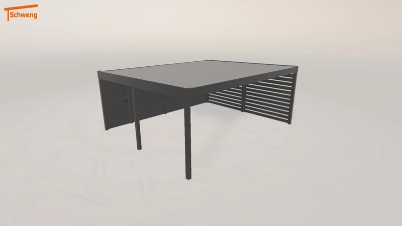 #DE Schweng Flachdachcarport C600+ (ID 3384rw)