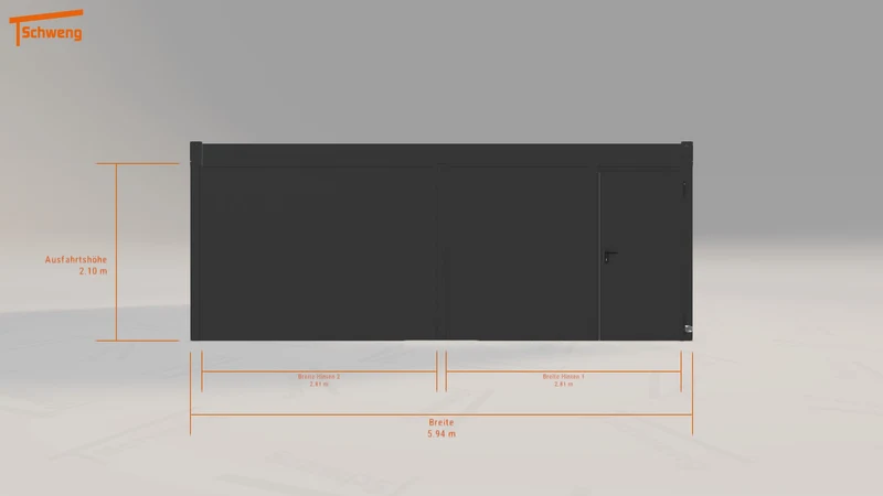 #DE Schweng Flachdachcarport C600+ (ID 3384rw)