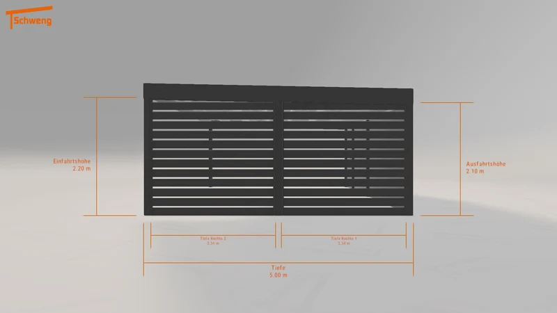 #DE Schweng Flachdachcarport C600+ (ID 3384rw)