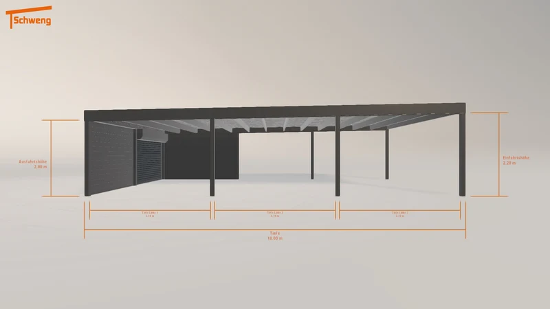 #DE Schweng Flachdachcarport C600 (ID mj3b94)