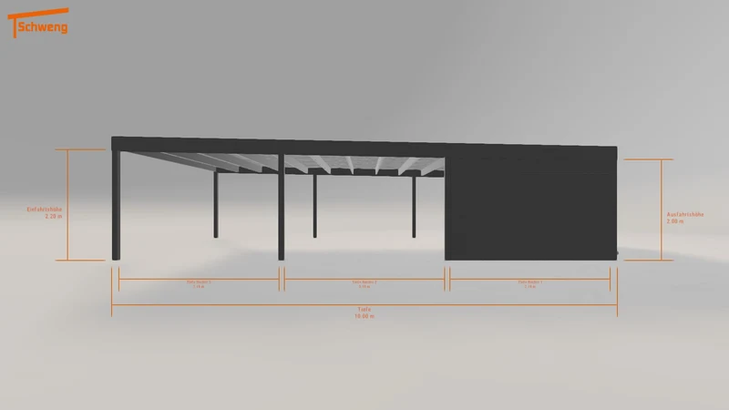 #DE Schweng Flachdachcarport C600 (ID mj3b94)