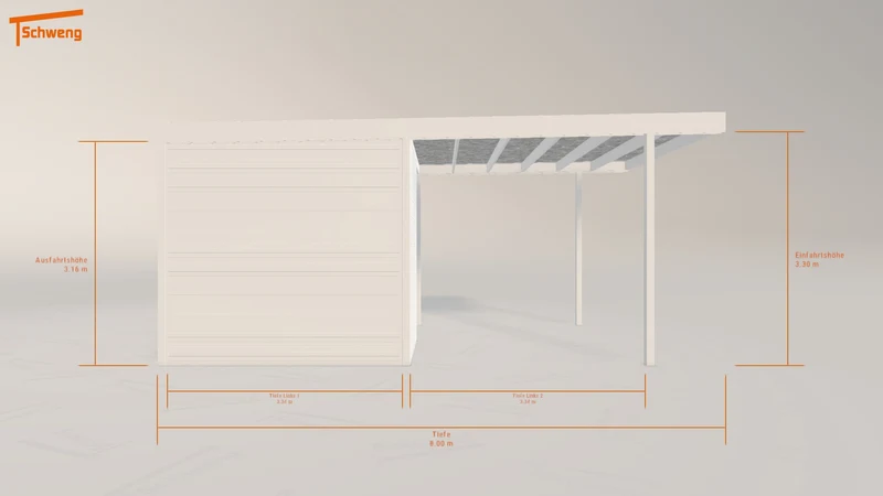 #DE Schweng Flachdachcarport C600 (ID rj3bwd)