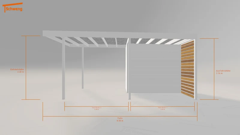 #DE Schweng Flachdachcarport C600 (ID rj3bwd)
