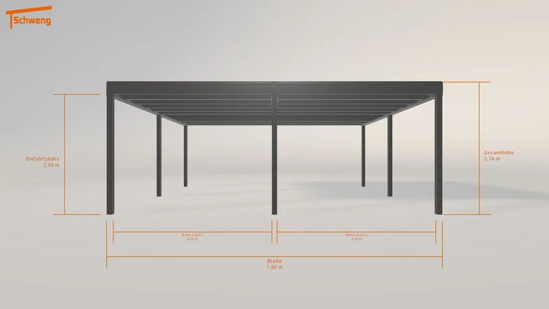 #DE Schweng Flachdachcarport C600+ (ID v4d8z3)